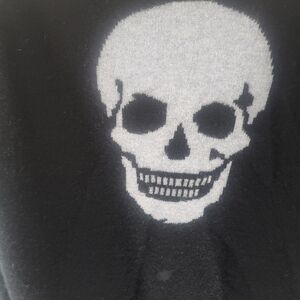 Skull Cashmere Womens Cashmere Wool Blend Open Front Cardigan Black Size Medium